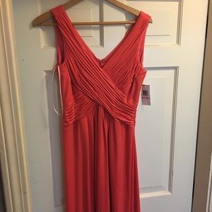 Red V-neck Maxi/Prom Dress
